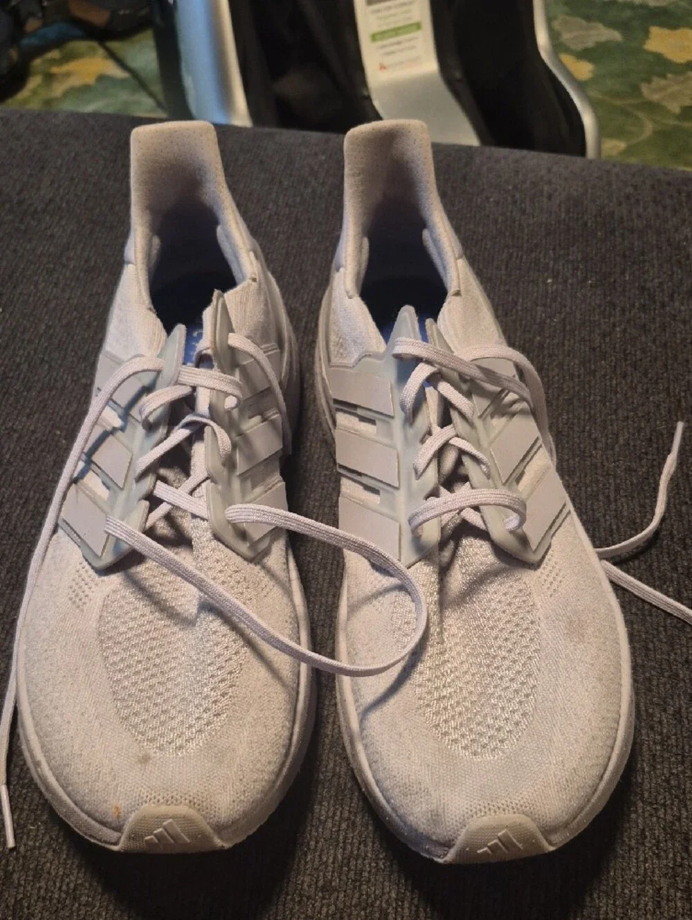 adidas Men's White Knit Lace-Up Sneakers